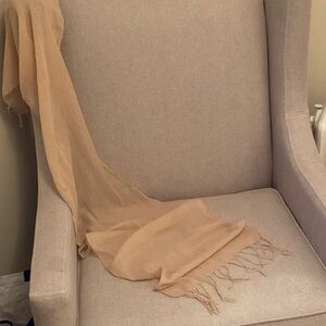 LONG SHEER WOVEN COTTON SCARF WITH COTTON ROPING EDGES